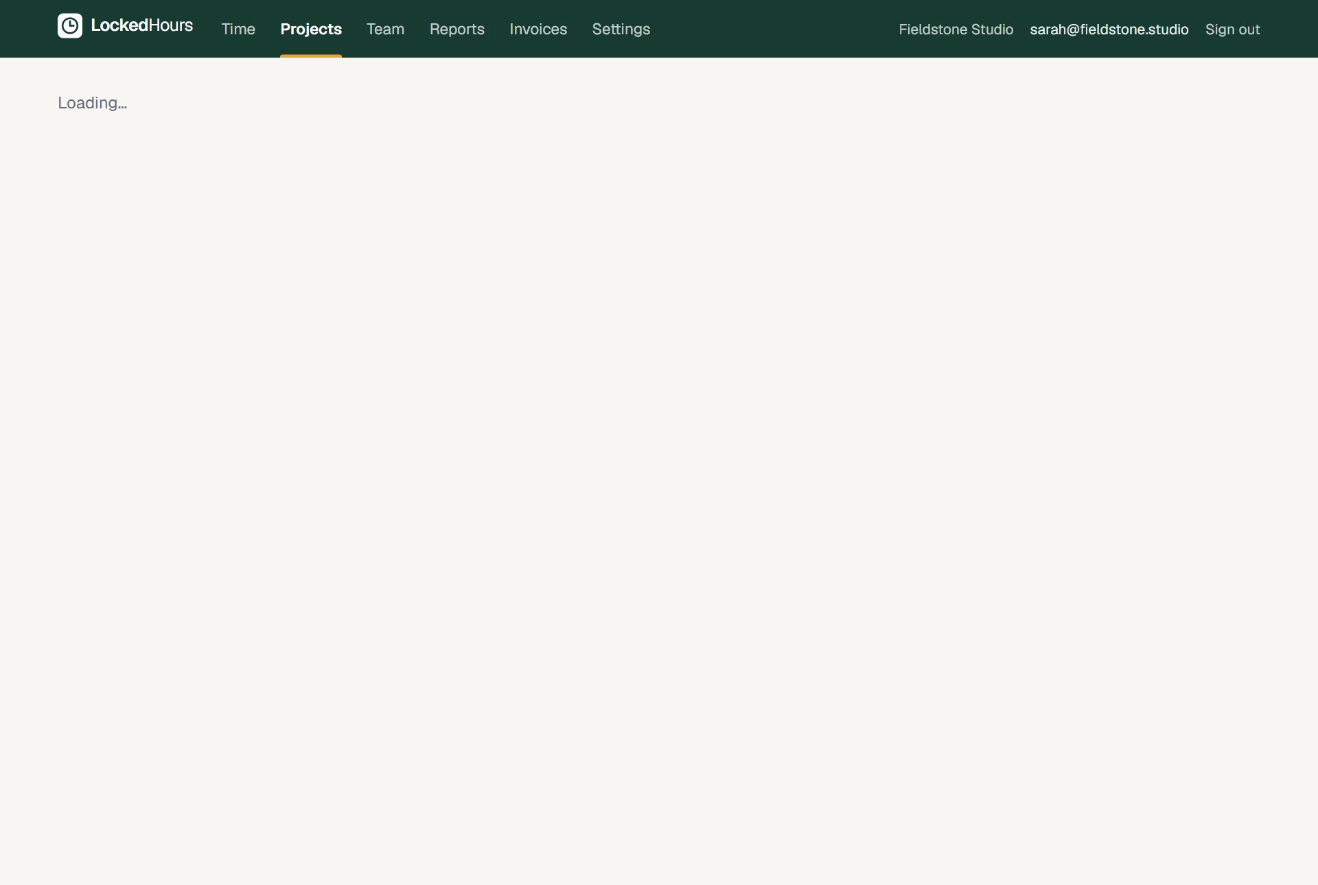 Project page with budget, hours by task and by person